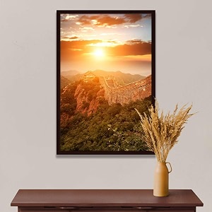 artzfolio the landmark great wall of china amp beijing d3  canvas painting for bedroom amp living room  dark brown frame  12 x 18 inch 30 x 46 cms
