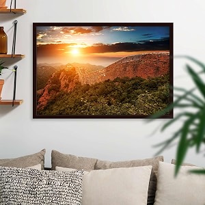 artzfolio the landmark great wall of china amp beijing d3  canvas painting for bedroom amp living room  dark brown frame  175 x 12 inch 44 x 30 cms