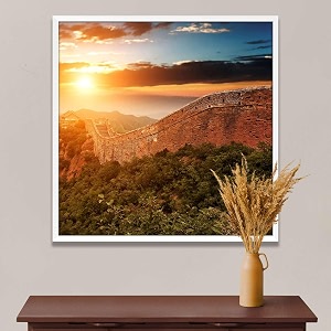 artzfolio the landmark great wall of china amp beijing d3  canvas painting for bedroom amp living room  white frame  16 x 16 inch 41 x 41 cms