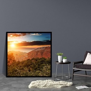artzfolio the landmark great wall of china amp beijing d3  canvas painting for bedroom amp living room  black frame  16 x 16 inch 41 x 41 cms