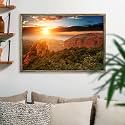 ArtzFolio The Landmark Great Wall Of China &amp; Beijing D3 | Canvas Painting for Bedroom &amp; Living Room | Antique Golden Frame | 18 x 12 inch (46 x 30 cms)