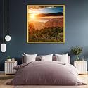 ArtzFolio The Landmark Great Wall Of China &amp; Beijing D3 | Canvas Painting for Bedroom &amp; Living Room | Golden Frame | 16 x 16 inch (41 x 41 cms)