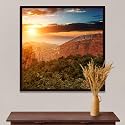 ArtzFolio The Landmark Great Wall Of China &amp; Beijing D3 | Canvas Painting for Bedroom &amp; Living Room | Dark Brown Frame | 12 x 12 inch (30 x 30 cms)