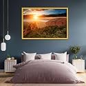 ArtzFolio The Landmark Great Wall Of China &amp; Beijing D3 | Canvas Painting for Bedroom &amp; Living Room | Golden Frame | 17.5 x 12 inch (44 x 30 cms)