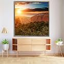 ArtzFolio The Landmark Great Wall Of China &amp; Beijing D3 | Canvas Painting for Bedroom &amp; Living Room | Antique Golden Frame | 16 x 16 inch (41 x 41 cms)