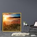 ArtzFolio The Landmark Great Wall Of China &amp; Beijing D3 | Canvas Painting for Bedroom &amp; Living Room | Golden Frame | 28 x 28 inch (71 x 71 cms)