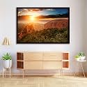 ArtzFolio The Landmark Great Wall Of China & Beijing D3 | Canvas Painting for Bedroom & Living Room | Dark Brown Frame | 24 x 16 inch (61 x 41 cms)