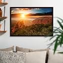 ArtzFolio The Landmark Great Wall Of China &amp; Beijing D3 | Canvas Painting for Bedroom &amp; Living Room | Dark Brown Frame | 18 x 12 inch (46 x 30 cms)
