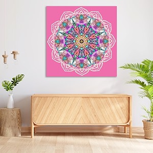 artzfolio mandala d1  canvas painting for bedroom amp living room  engineered wood frame  16 x 16 inch 41 x 41 cms