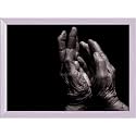 ArtzFolio Older Lady's Hands Tabletop Painting White Frame 7.9 x 6 inch (20 x 15 cms)