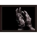 ArtzFolio Older Lady's Hands Tabletop Painting Dark Brown Frame 13.5 x 10 inch (34 x 25 cms)