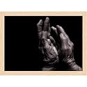 ArtzFolio Older Lady's Hands Tabletop Painting Natural Brown Frame 13.5 x 10 inch (34 x 25 cms)