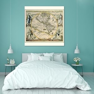 artzfolio photo of an old map d6  peel amp stick vinyl wall sticker for home amp wall decoration  16 x 16 inch 41 x 41 cms