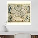 ArtzFolio Photo of an Old Map D6 | Peel &amp; Stick Vinyl Wall Sticker for Home &amp; Wall Decoration | 48 x 48 inch (122 x 122 cms)