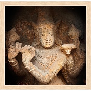 artzfolio sri ranganathaswamy temple india  premium canvas painting for bedroom amp living room  natural brown wood frame  123 x 12 inch 31 x 30 cms