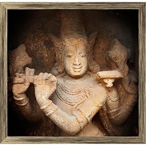 artzfolio sri ranganathaswamy temple india  premium canvas painting for bedroom amp living room  antique golden wood frame  185 x 18 inch 47 x 46 cms