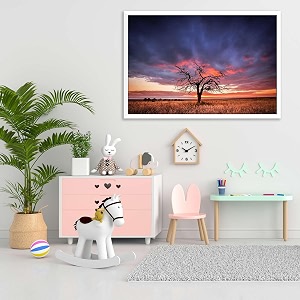 artzfolio tree in the flinders ranges of south australia  premium canvas painting for bedroom amp living room  white wood frame  175 x 12 inch 44 x 30 cms