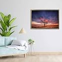 ArtzFolio Tree in the Flinders Ranges of South Australia | Premium Canvas Painting for Bedroom &amp; Living Room | Antique Golden Wood Frame | 17.5 x 12 inch (44 x 30 cms)