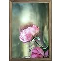 ArtzFolio Two Pink Roses With A Cloudy Sky | Paper Wall Poster Antique Golden Frame with Acrylic Glass | 13 x 19 inch (33 x 48 cms)