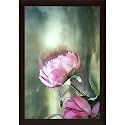 ArtzFolio Two Pink Roses With A Cloudy Sky | Paper Wall Poster Dark Brown Frame with Acrylic Glass | 9 x 13 inch (23 x 33 cms)