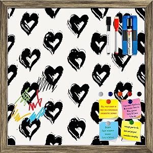 artzfolio valentine hearts d2  framed magnetic dry erase white board  includes magnet buttons amp markers  antique golden frame  16 x 16 inch 41 x 41 cms