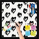 ArtzFolio Valentine Hearts D2 | Framed Magnetic Dry Erase White Board | Includes Magnet Buttons &amp; Markers | Black Frame | 12 x 12 inch (30 x 30 cms)