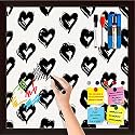 ArtzFolio Valentine Hearts D2 | Framed Magnetic Dry Erase White Board | Includes Magnet Buttons &amp; Markers | Dark Brown Frame | 28 x 28 inch (71 x 71 cms)