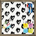 ArtzFolio Valentine Hearts D2 | Framed Magnetic Dry Erase White Board | Includes Magnet Buttons &amp; Markers | Antique Golden Frame | 16 x 16 inch (41 x 41 cms)