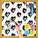 ArtzFolio Valentine Hearts D2 | Framed Magnetic Dry Erase White Board | Includes Magnet Buttons & Markers | Golden Frame | 16 x 16 inch (41 x 41 cms)