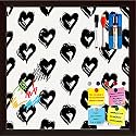 ArtzFolio Valentine Hearts D2 | Framed Magnetic Dry Erase White Board | Includes Magnet Buttons &amp; Markers | Dark Brown Frame | 16 x 16 inch (41 x 41 cms)