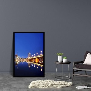 artzfolio vienna amp the danube river  canvas painting for bedroom amp living room  black frame  12 x 18 inch 30 x 46 cms