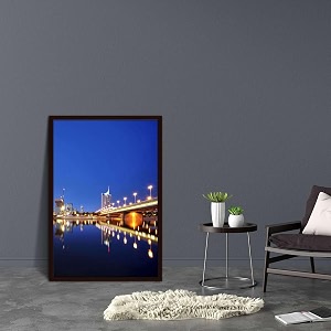 artzfolio vienna amp the danube river  canvas painting for bedroom amp living room  dark brown frame  20 x 30 inch 51 x 76 cms