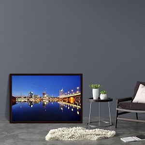 artzfolio vienna amp the danube river  canvas painting for bedroom amp living room  dark brown frame  24 x 16 inch 61 x 41 cms