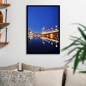 artzfolio vienna amp the danube river  canvas painting for bedroom amp living room  black frame  20 x 30 inch 51 x 76 cms