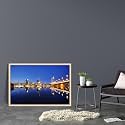 ArtzFolio Vienna &amp; The Danube River | Canvas Painting for Bedroom &amp; Living Room | Natural Brown Frame | 24 x 16 inch (61 x 41 cms)
