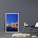 ArtzFolio Vienna &amp; The Danube River | Canvas Painting for Bedroom &amp; Living Room | White Frame | 12 x 18 inch (30 x 46 cms)