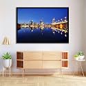 ArtzFolio Vienna &amp; The Danube River | Canvas Painting for Bedroom &amp; Living Room | Black Frame | 30 x 20 inch (76 x 51 cms)