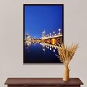 ArtzFolio Vienna &amp; The Danube River | Canvas Painting for Bedroom &amp; Living Room | Dark Brown Frame | 16 x 24 inch (41 x 61 cms)