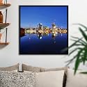 ArtzFolio Vienna &amp; The Danube River | Canvas Painting for Bedroom &amp; Living Room | Black Frame | 16 x 16 inch (41 x 41 cms)