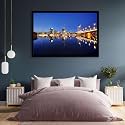 ArtzFolio Vienna &amp; The Danube River | Canvas Painting for Bedroom &amp; Living Room | Black Frame | 18 x 12 inch (46 x 30 cms)