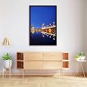 ArtzFolio Vienna &amp; The Danube River | Canvas Painting for Bedroom &amp; Living Room | Dark Brown Frame | 12 x 18 inch (30 x 46 cms)