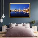ArtzFolio Vienna &amp; The Danube River | Canvas Painting for Bedroom &amp; Living Room | Golden Frame | 18 x 12 inch (46 x 30 cms)