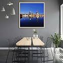 ArtzFolio Vienna &amp; The Danube River | Canvas Painting for Bedroom &amp; Living Room | Natural Brown Frame | 16 x 16 inch (41 x 41 cms)