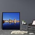 ArtzFolio Vienna &amp; The Danube River | Canvas Painting for Bedroom &amp; Living Room | Black Frame | 24 x 24 inch (61 x 61 cms)