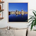 ArtzFolio Vienna &amp; The Danube River | Canvas Painting for Bedroom &amp; Living Room | Natural Brown Frame | 28 x 28 inch (71 x 71 cms)