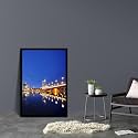 ArtzFolio Vienna &amp; The Danube River | Canvas Painting for Bedroom &amp; Living Room | Black Frame | 12 x 18 inch (30 x 46 cms)