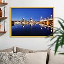 ArtzFolio Vienna &amp; The Danube River | Canvas Painting for Bedroom &amp; Living Room | Golden Frame | 30 x 20 inch (76 x 51 cms)