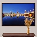 ArtzFolio Vienna &amp; The Danube River | Canvas Painting for Bedroom &amp; Living Room | Dark Brown Frame | 30 x 20 inch (76 x 51 cms)