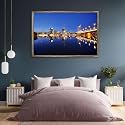ArtzFolio Vienna &amp; The Danube River | Canvas Painting for Bedroom &amp; Living Room | Antique Golden Frame | 18 x 12 inch (46 x 30 cms)