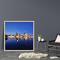 ArtzFolio Vienna &amp; The Danube River | Canvas Painting for Bedroom &amp; Living Room | Natural Brown Frame | 20 x 20 inch (51 x 51 cms)